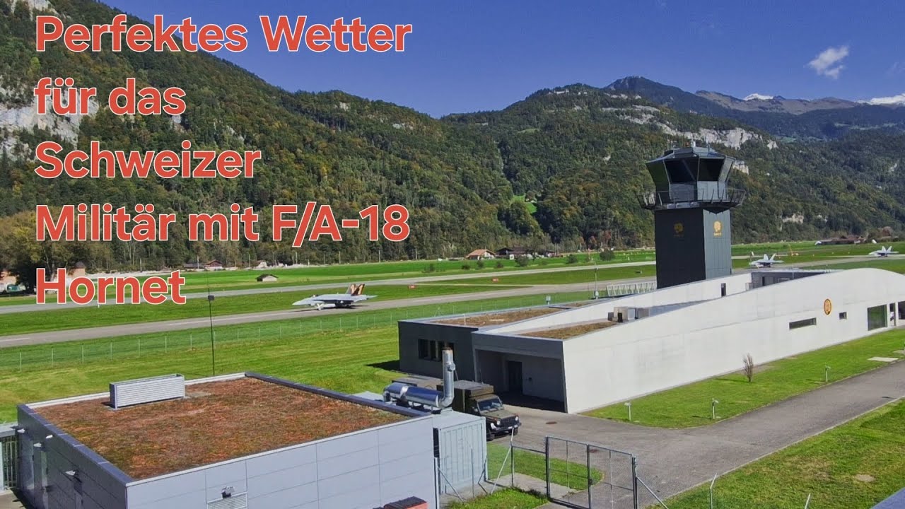 Flughafen Meiringen 3x F/A-18 Hornet bevor Sie starten warten alle auf den Velo Fahrer🤯😅🇨🇭only in CH