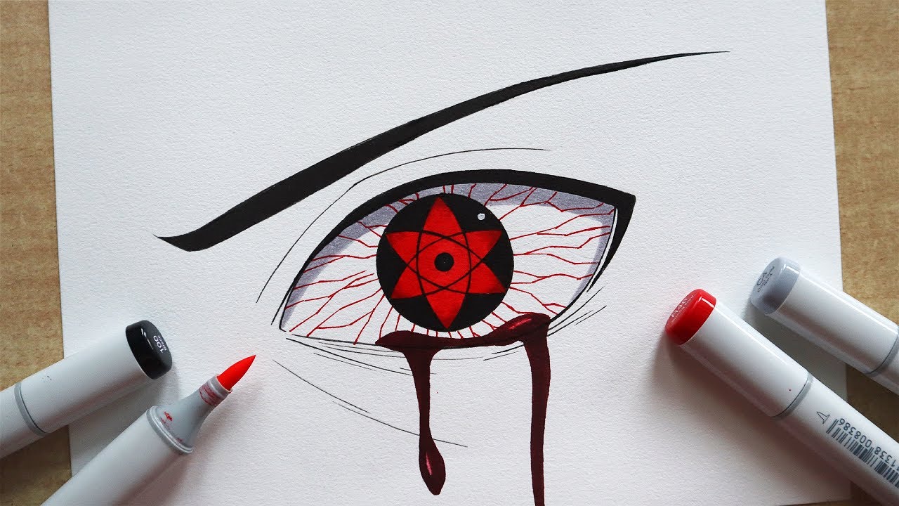 How to Draw Sasuke's Mangekyou Sharingan - Amaterasu