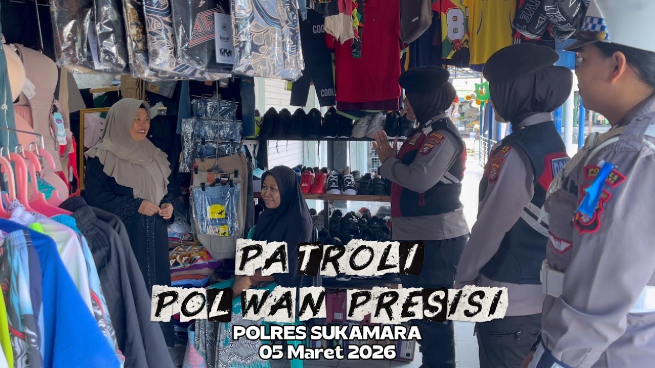 Patroli Polwan Presisi Polres Sukamara di Pasar Inpres, Jaga Keamanan dan Kenyamanan Masyarakat