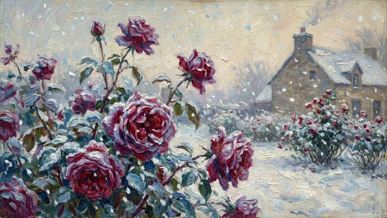 Visual Poems | A Winter Rose Garden 🌹❄️ | Snow-Kissed Roses & Romantic Relaxing Classic Music 2026