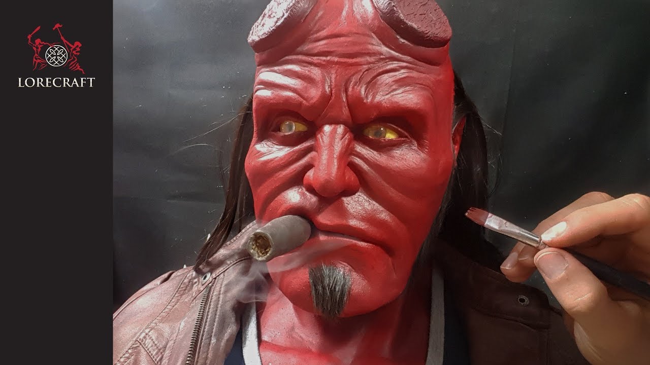 Hellboy Sculpture Timelapse - hand sculpted, lifesize bust