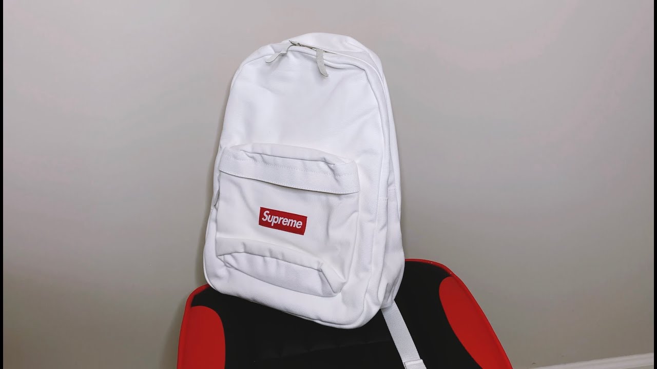 Supreme Canvas White Backpack 2020 - Supreme Week 5
