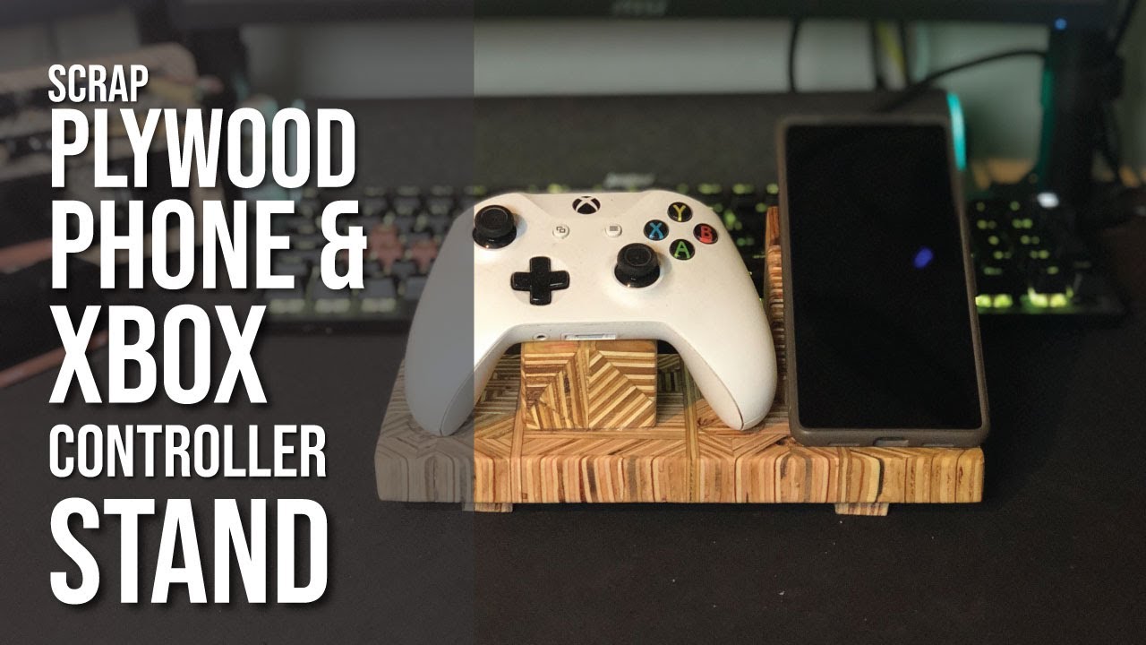 Scrap Plywood XBOX Controller & Phone Stand with wireless charging