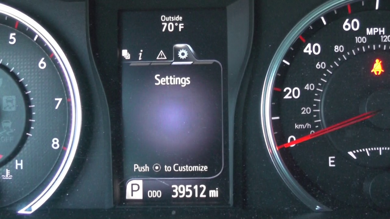 2016 Toyota Camry Instrument Cluster Video screen options