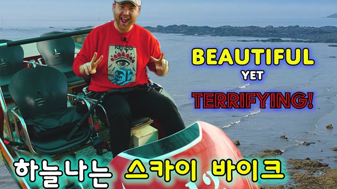Amazing views at Daecheon Beach SKY BIKE in Boryeong ! 보령 스카이바이크 타고 하늘을 날다