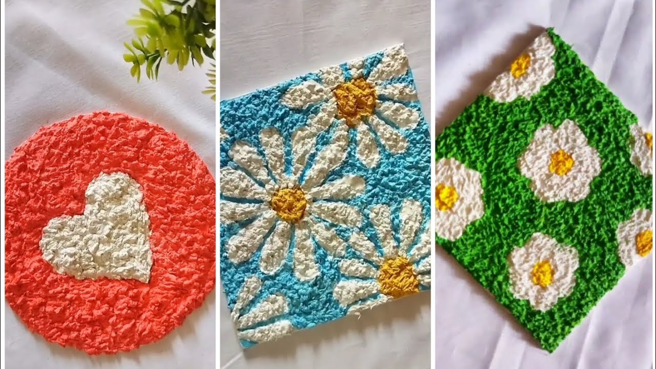 Top 3 tissue paper art ideas | easy painting with tissue paper #artsy #paintingtutorial #freehand
