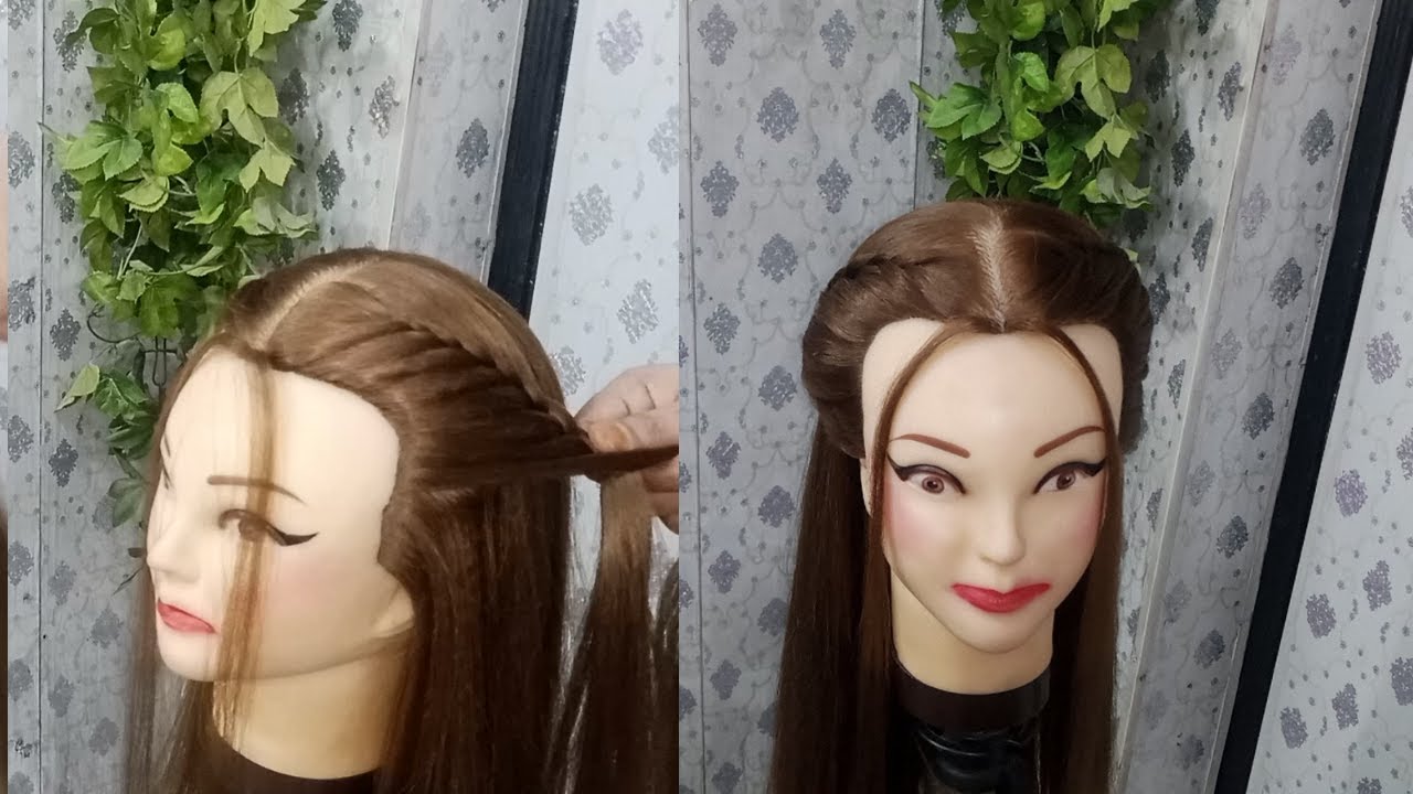 2 amazing hair style for bridal, short hair open hairstyles, simple hairstyles with flowers