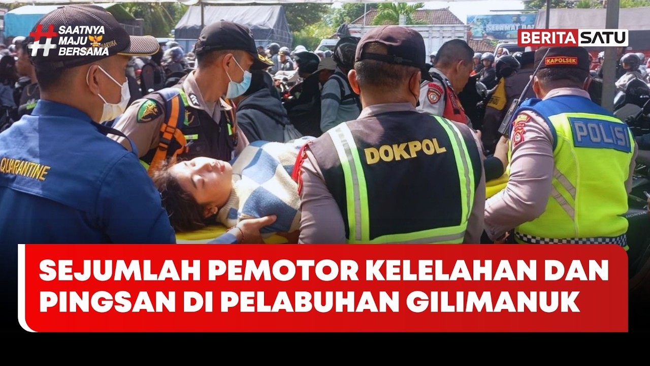 Sejumlah Pemotor Kelelahan dan Pingsan di Pelabuhan Gilimanuk #beritasatu