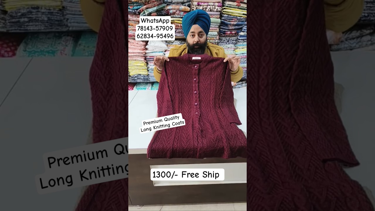 Beautiful Premium Quality Long Knitting Coats Free Size 