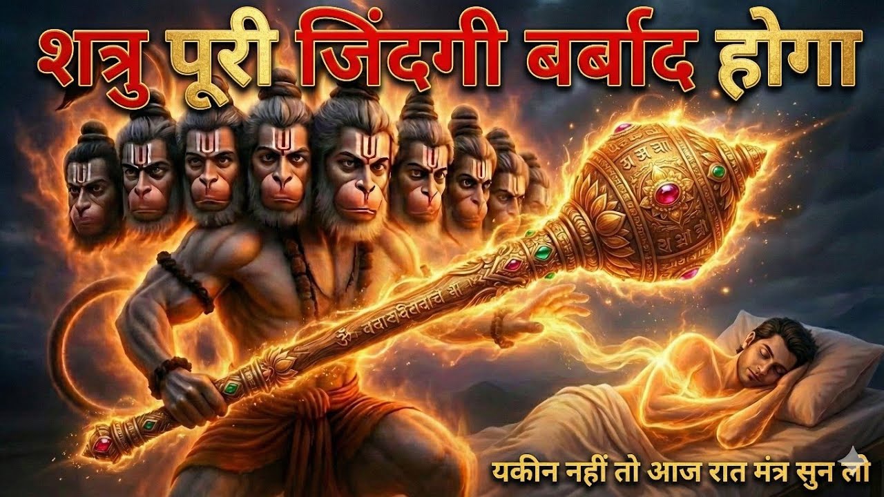 11 मुखी हनुमान का ज्वालामुखी मंत्र | एक बार सुना तो तंत्र-मंत्र शत्रु कांप उठेंगे 🔥 | #hanumanmantra