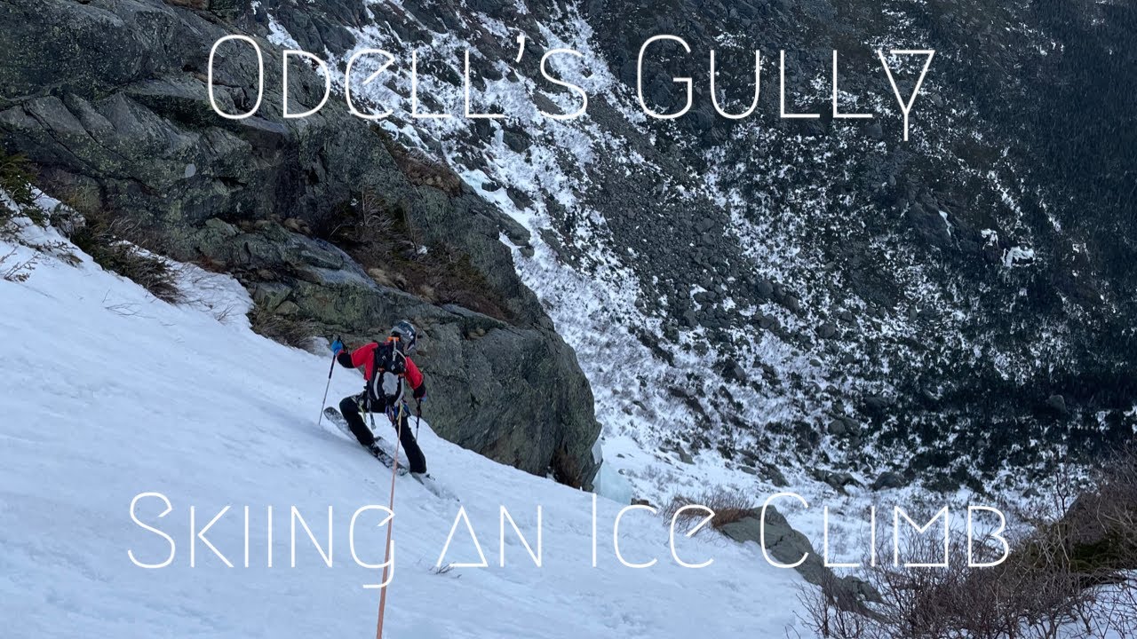 Odell's Gully, Huntington Ravine - Skiing An Ice Climb