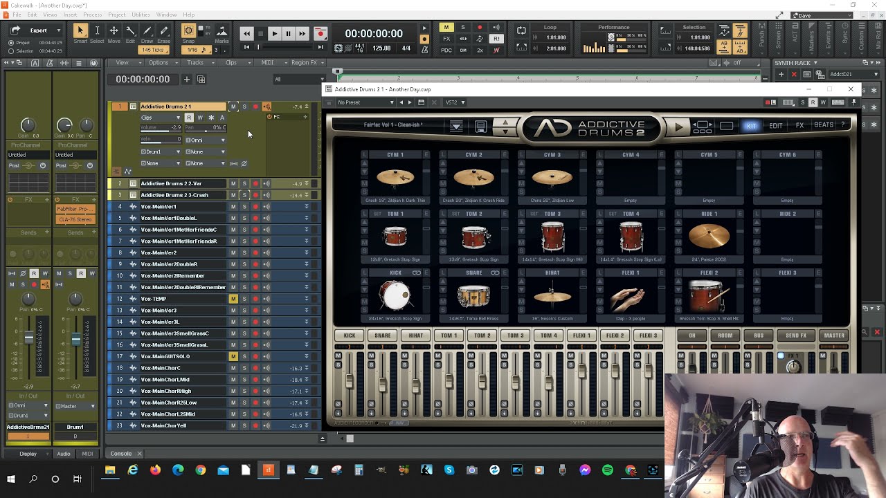 Cakewalk by Bandlab - Bounce Addictive Drums 2 Individual drumkit pieces to Separate Tracks