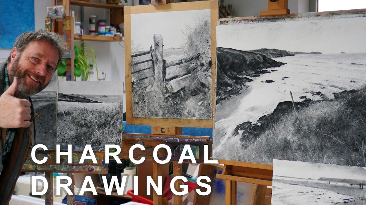 CHARCOAL DRAWINGS | getting ready for exhibition