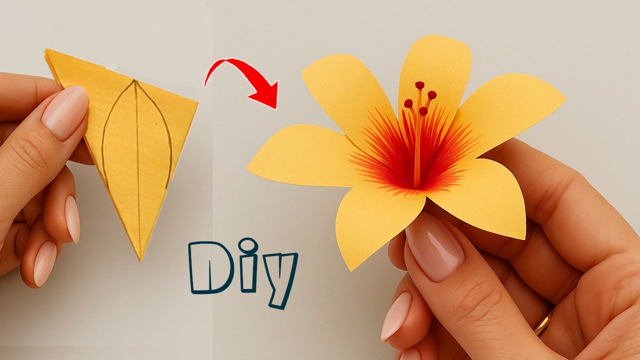 How To Make Paper Flower Craft 💛| Paper Flower Making Step By Step, DIY Crafts