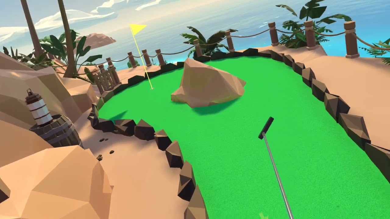 My buddy tries VR Mini golf 1