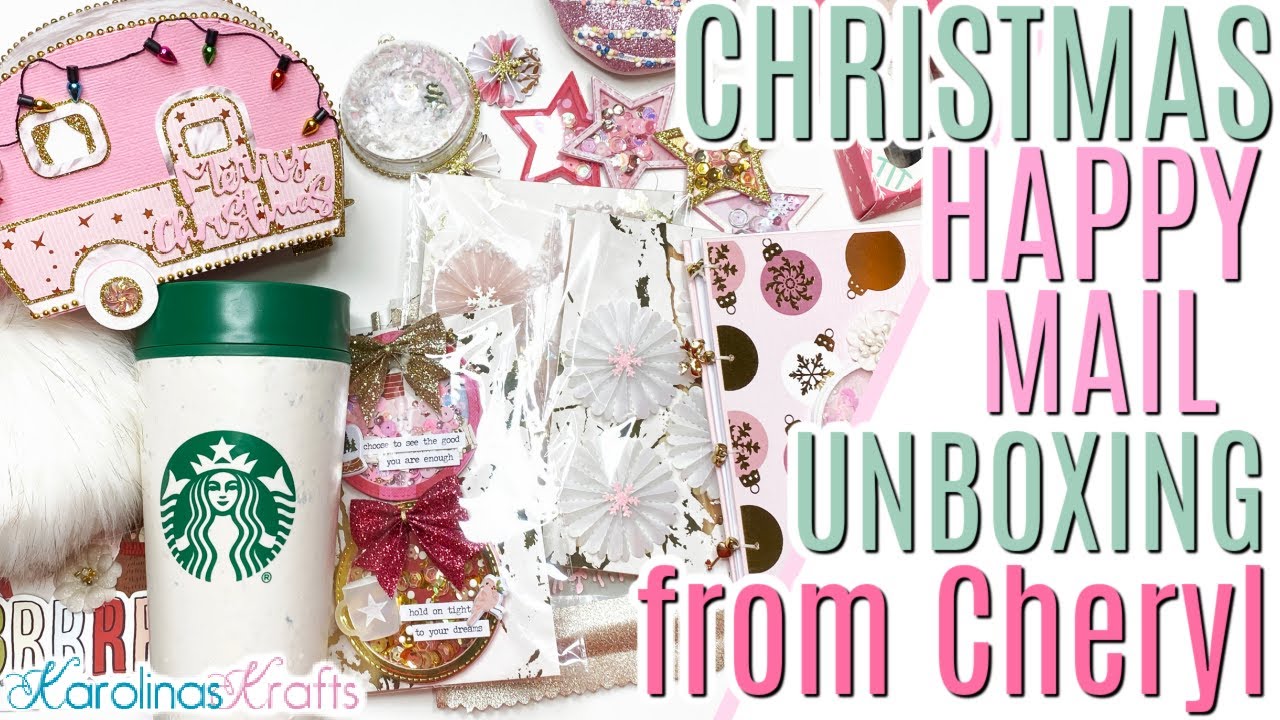 Incoming Pink Christmas Happy Mail from @CherylGDesigns , Pink Christmas Paper Crafts