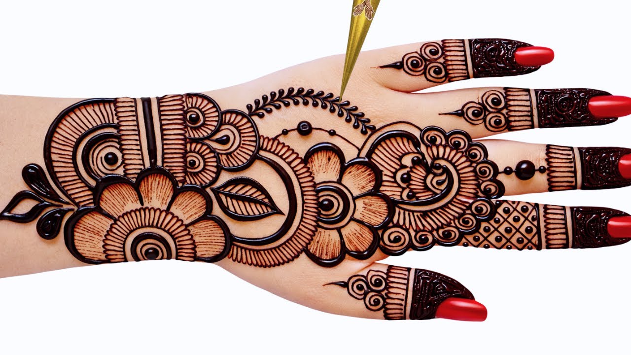 Very simple unique style mehndi design for back hand|new easy mehndi design 2026 | #mehandi designs