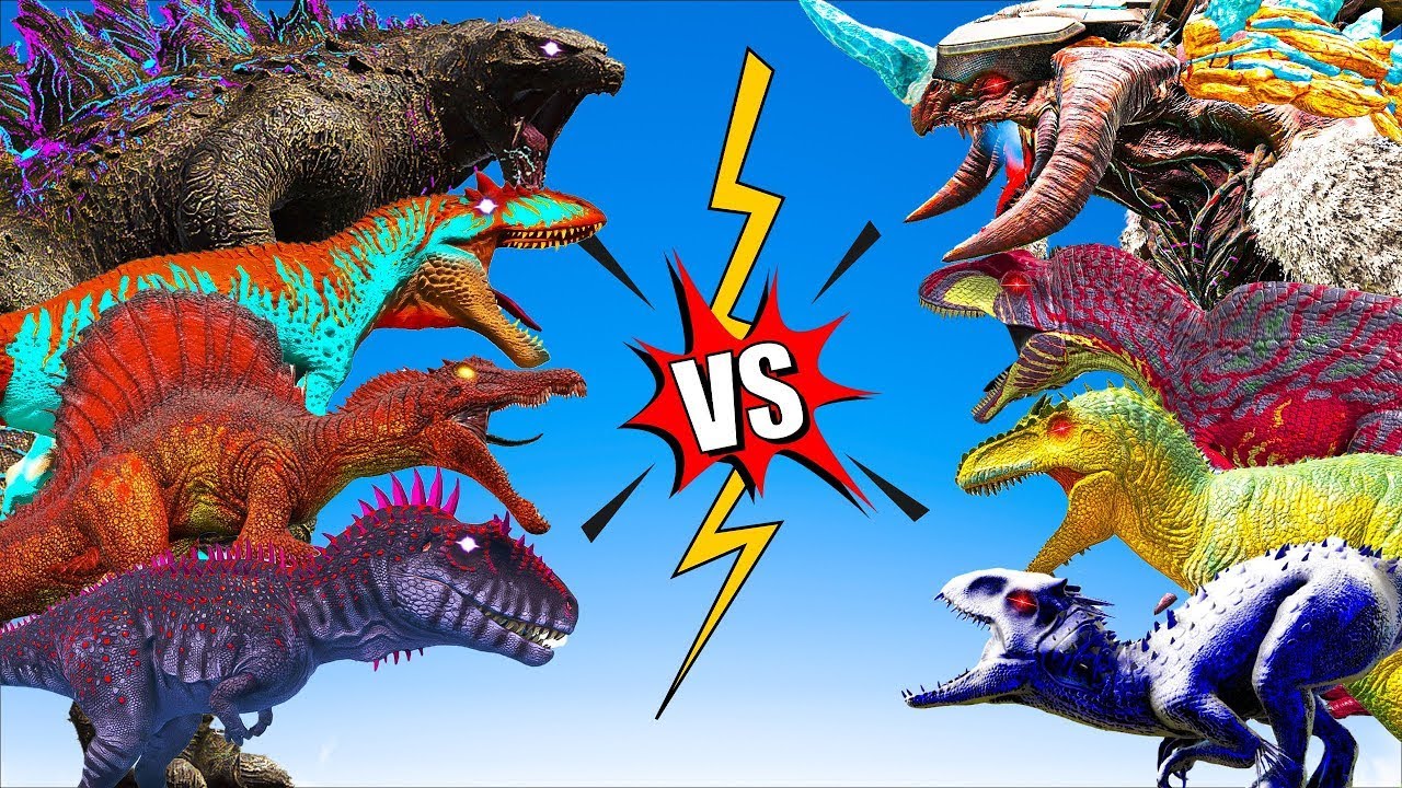 Godziila Vs Dinosaurs Spino x T Rex in ARK Deathrun