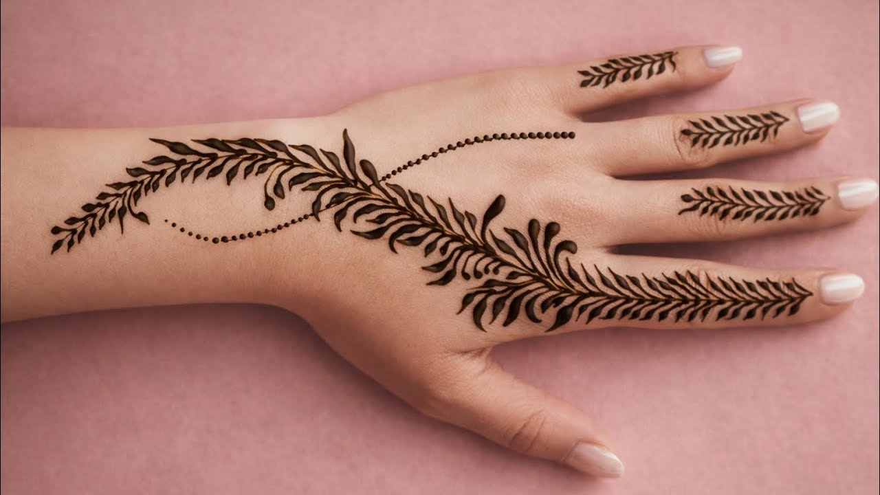 Simple Leaf Mehndi Design for Full Hand | Easy & Elegant Arabic Mehndi 2026🌿