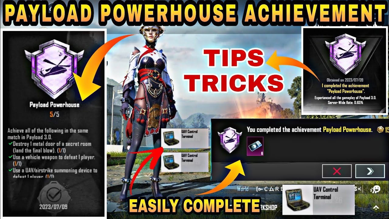 How To Complete ( Payload Powerhouse ) Achievement In 1 Match | Best Trick Complete |
