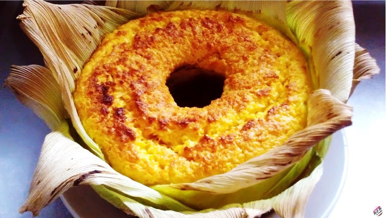 BOLO DE PAMONHA ( BOLO DE MILHO) ASSADO NA PALHA | FÊ & FÉ NA COZINHA