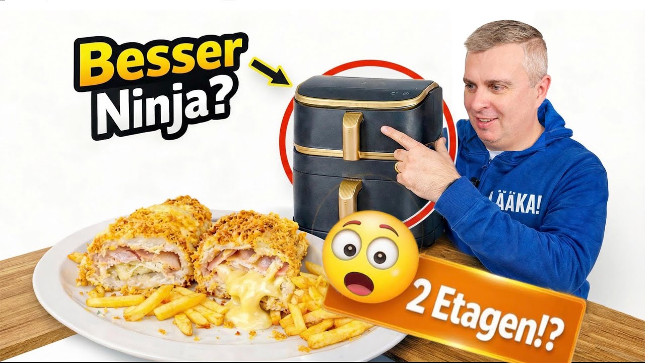 Bester Airfryer 2026? 😳 Cosori Turbo Tower Pro Smart im Test mit Cordon Bleu Rollen + Pommes 😋