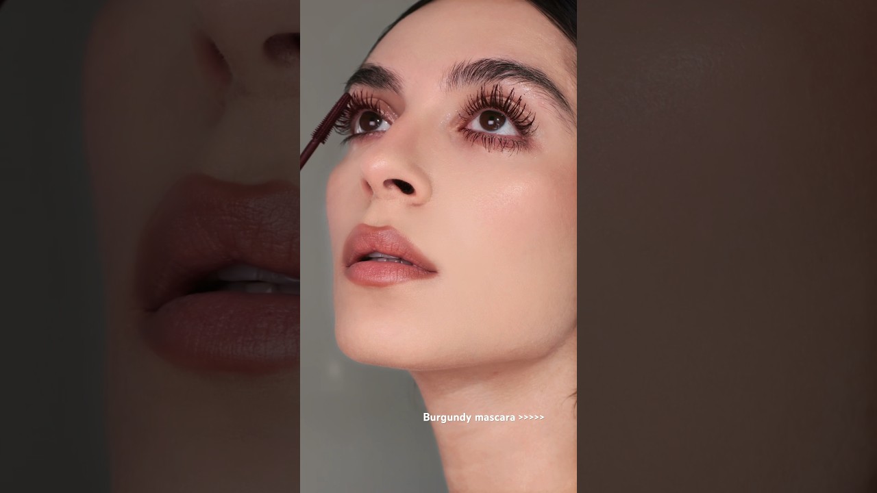 I had no idea that Burgundy mascara is this beautiful 😭yes or no??? #mascara #makeup