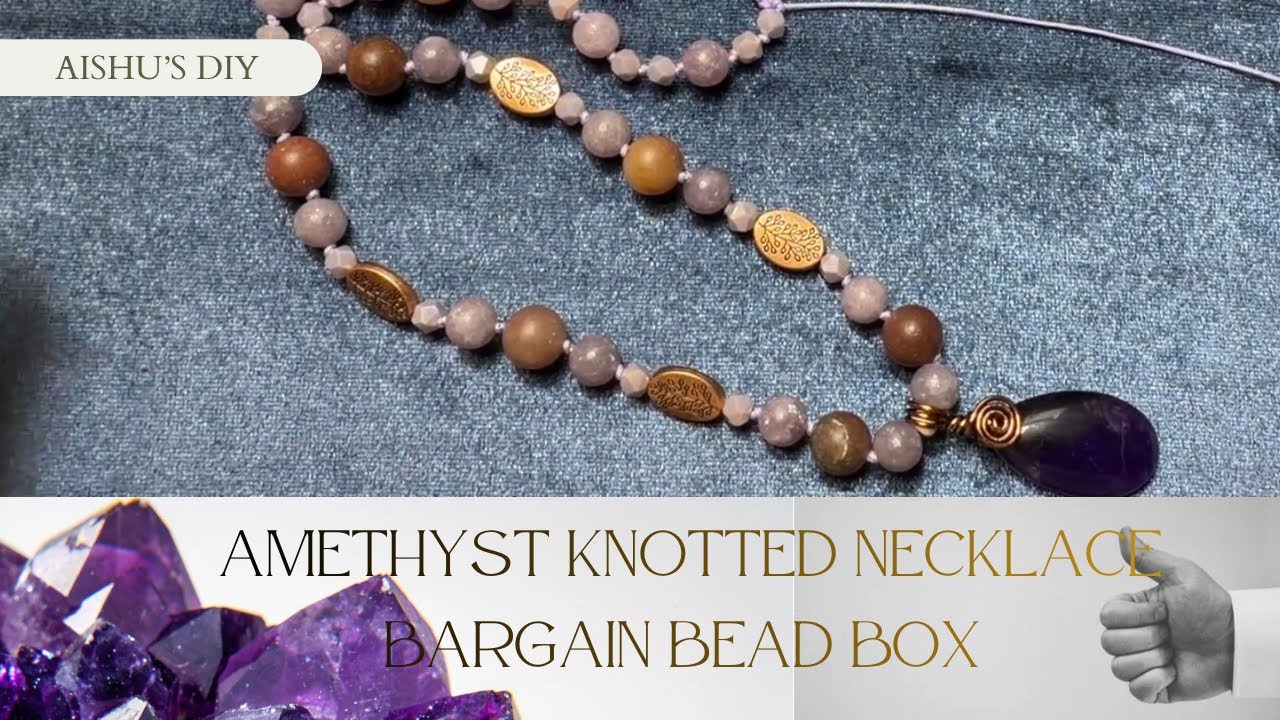 Кулон с аметистом, приобретенный по ежемесячной подписке Bargain Bead Box.