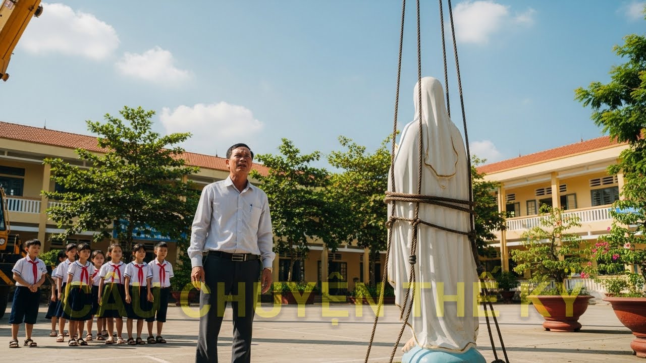 Hiệu Trưởng Ra Lệnh Dời Tượng Đức Mẹ – Bí Mật Dưới Chân Tượng Khiến Cả Thị Trấn LẶNG NGƯỜI