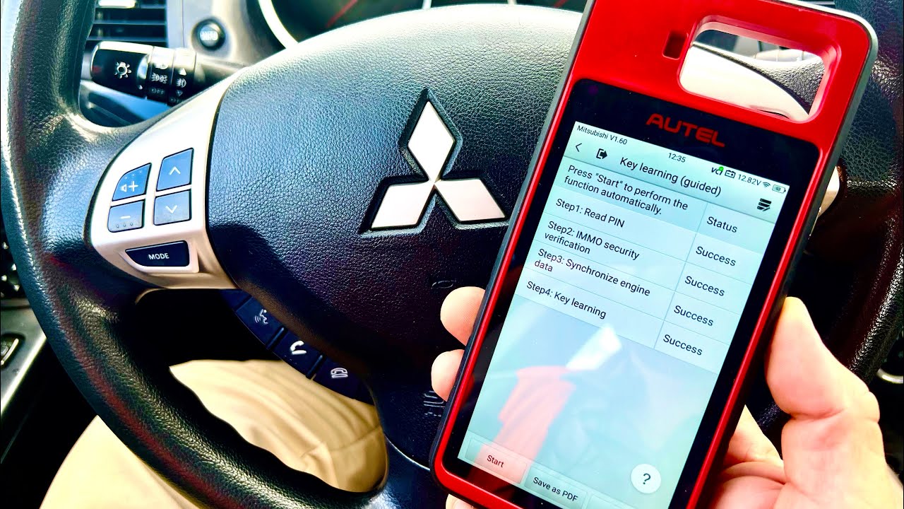 Mitsubishi Lancer 2016 New Key with Autel KM100