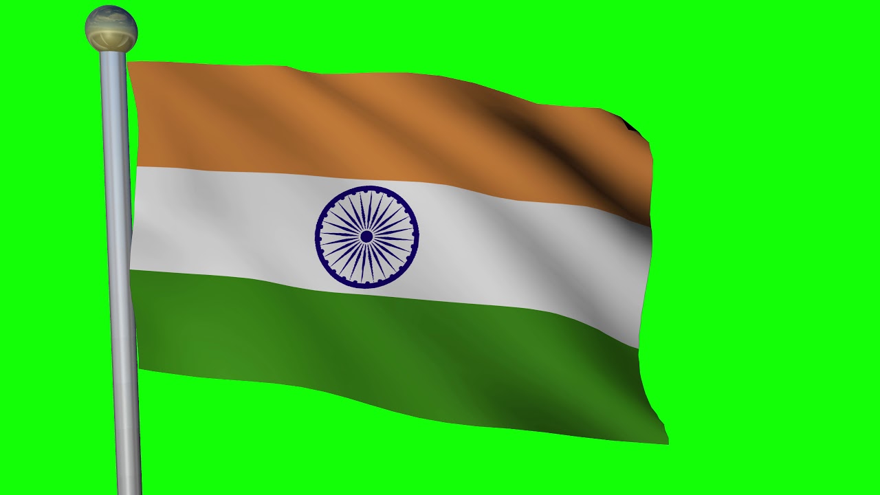 India Flag #4 - 4K Green screen FREE high quality effects
