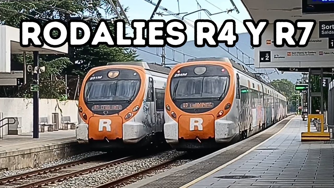 RODALIES RENFE Trenes R4 y R7 Civia y serie S447 Cruce de trenes
