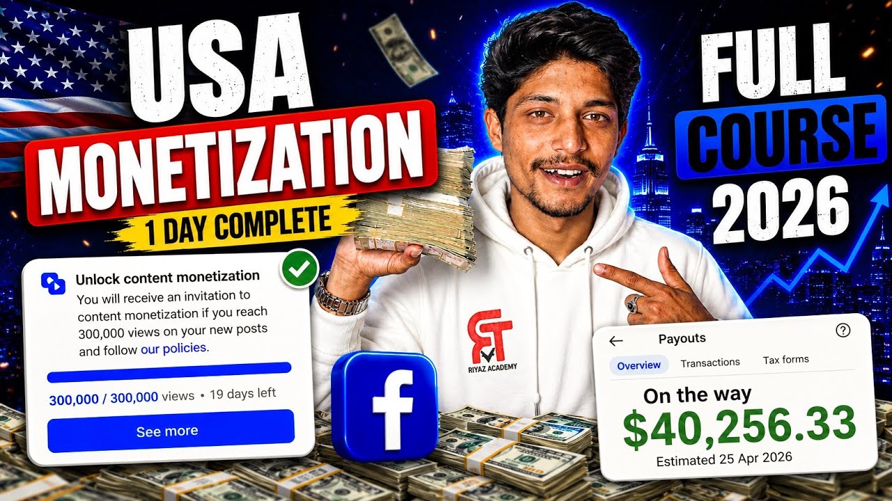 🚀 Facebook Content Monetization USA Full Course 2026 | New Criteria & Complete Setup Guide