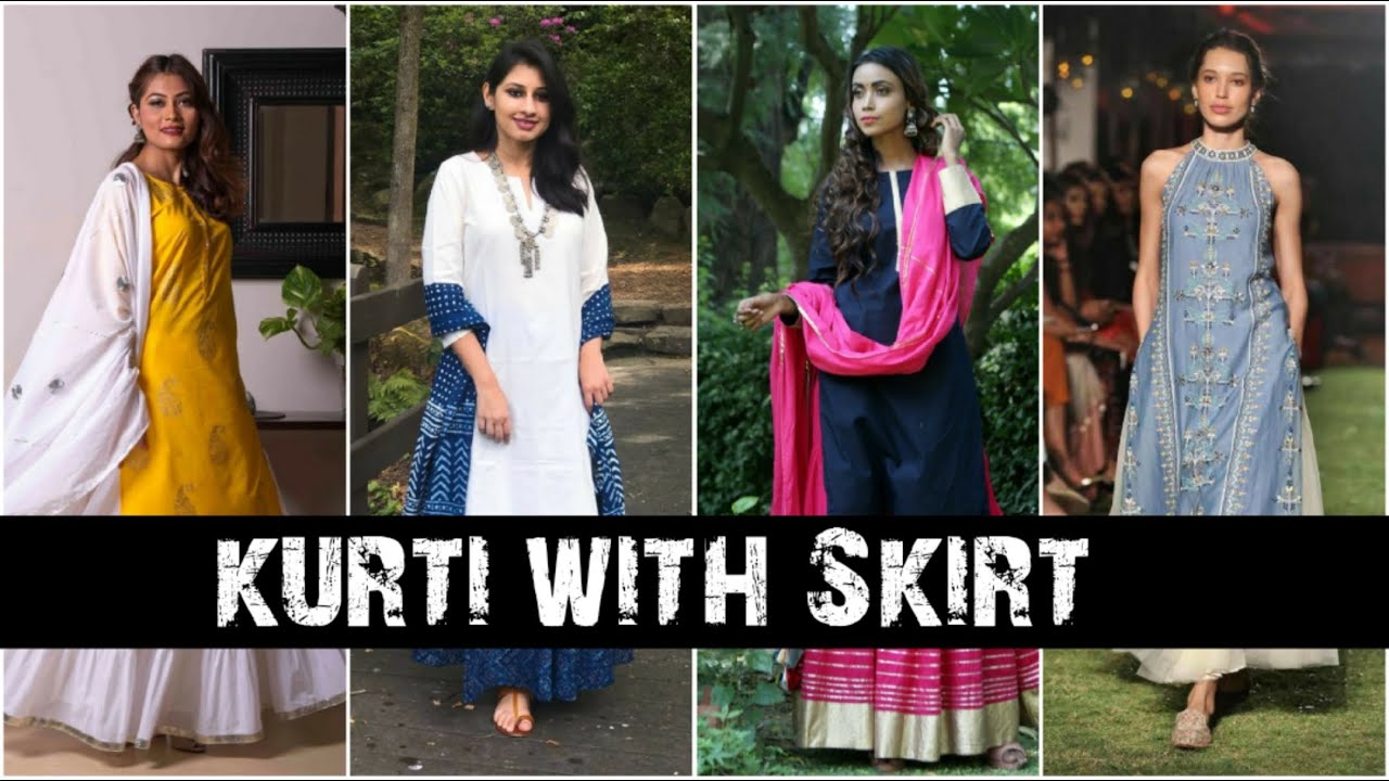 Long kurti with skirt // latest design #trendygirl