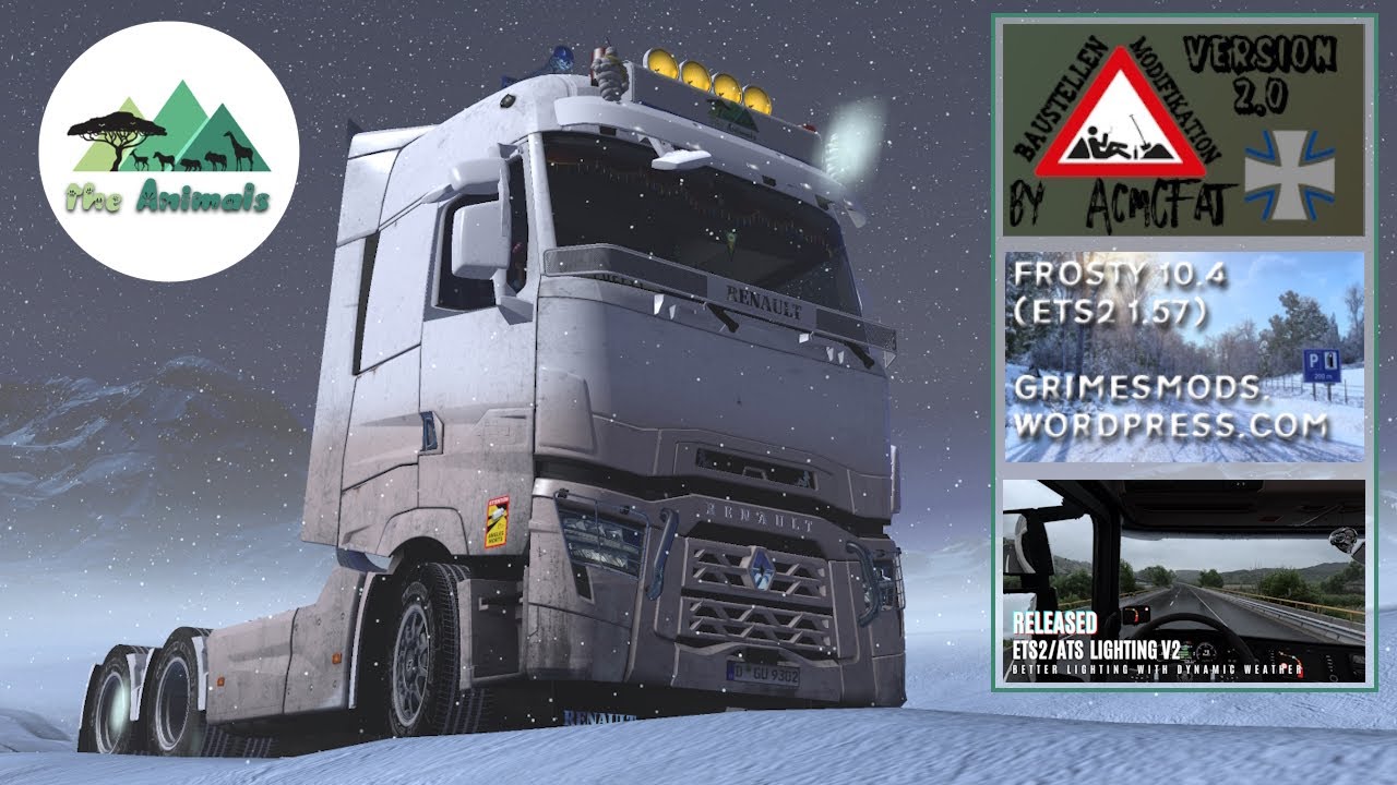 Euro Truck Simulator 2 (ETS2 1.57) / Baustellenmod. 2.2 / PNG Winter Experience 2026