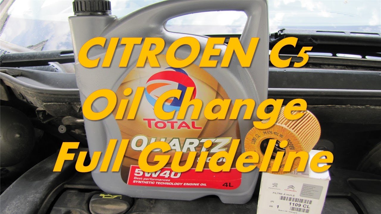Citroen C5 How to Change Oil Filter, Full Guideline for oil change, engine, motor filter replacement
