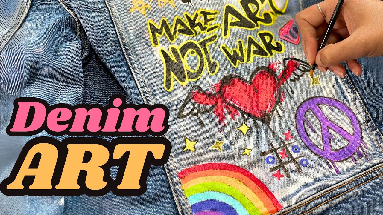 *3* Tips for Painting on Denim + Step-by-Step Jean Jacket Painting Tutorial (it's easy & upcycled!)