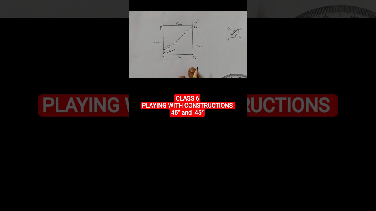 #shorts Class 6 Playing with Constructions Diagonal divides the angles into 45&deg; and 45&deg;#maths #ncert