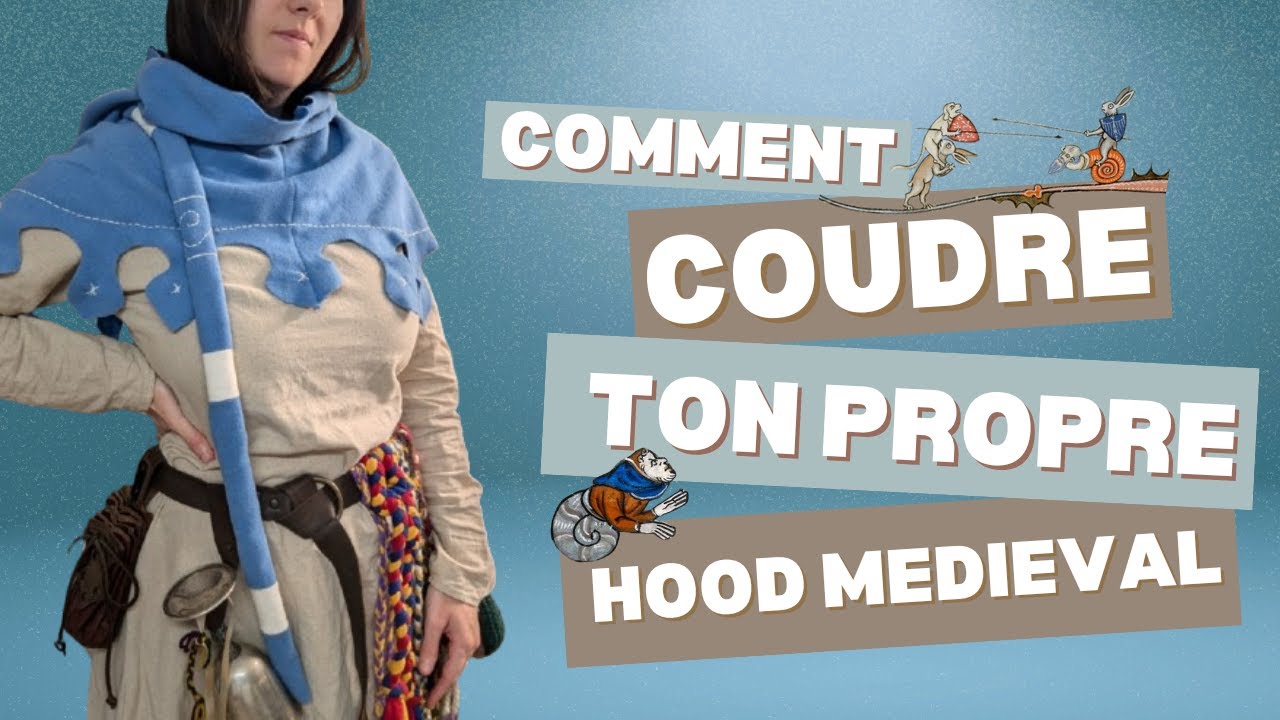 Je couds (encore) un chaperon/hood médiéval !