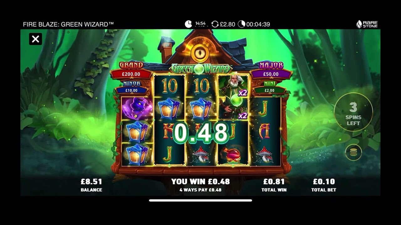 NEW GAME GREEN WIZARD 6 free spins