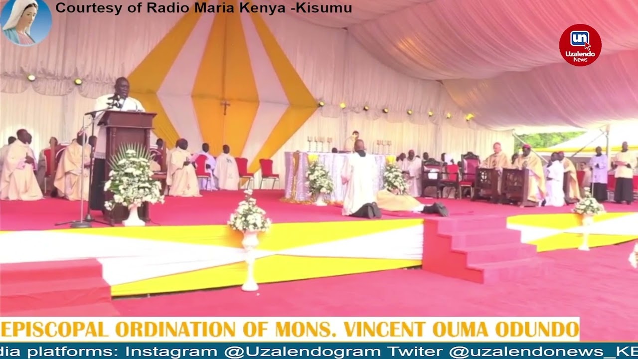 Watch as Bishop Vincent Odundo Officially Installed as Auxilliary Bishop of Archdiocese of Kisumu