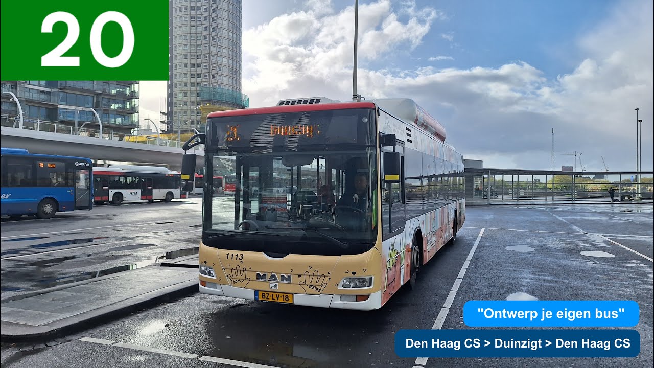 [HTM Den Haag] Trajectfilm Lijn 20 Centraal Station - Duinzigt v.v. | 4K