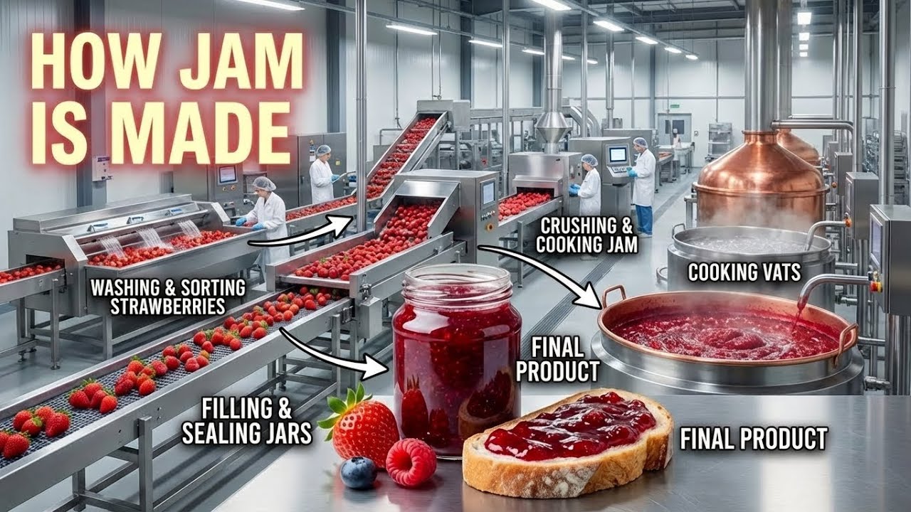 You Won’t Believe How Fruit Jam Is Made in Factories | Full Production Process