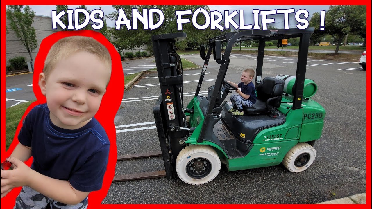 Construction Vehicles for Kids | Forklifts! Exploring a forklift with Harrison Duke