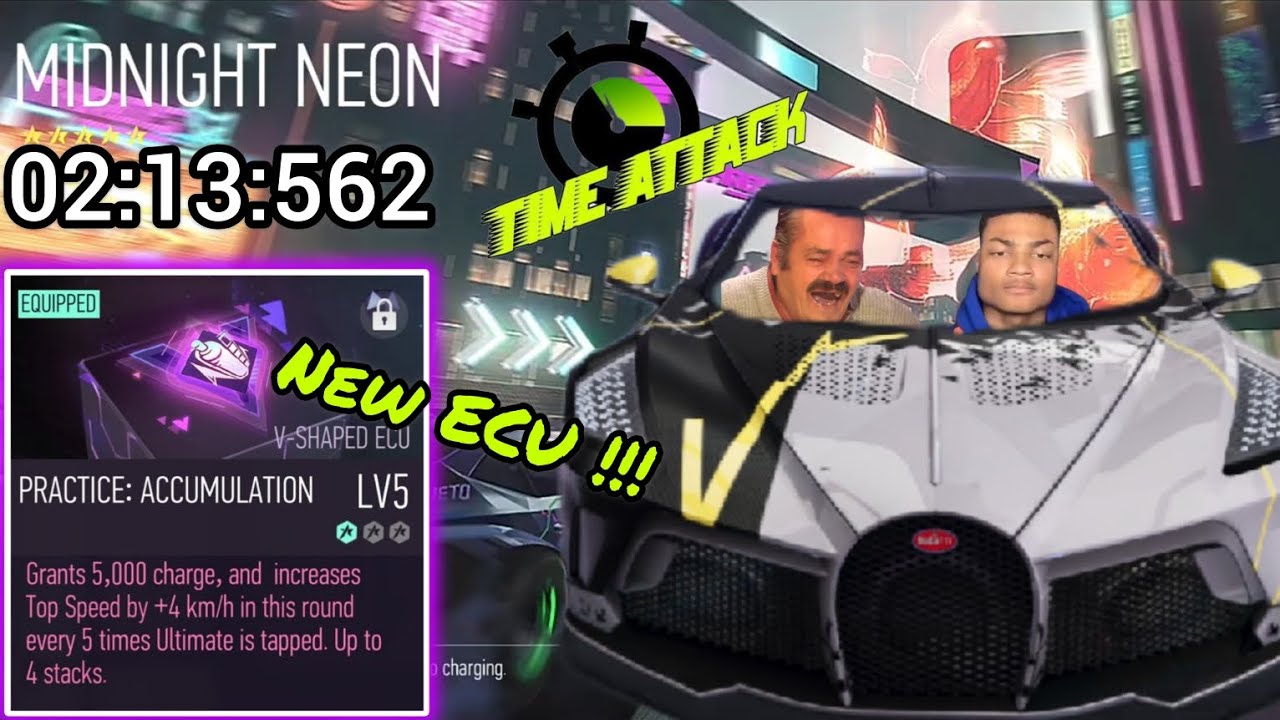 ACE Racer , Midnight Neon Time Attack || Bugatti LVN with NEW ECU!! (PRACTICE: ACCUMULATION)