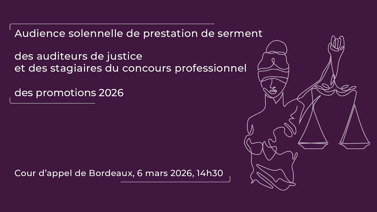 Audience solennelle de prestation de serment des promotions 2026