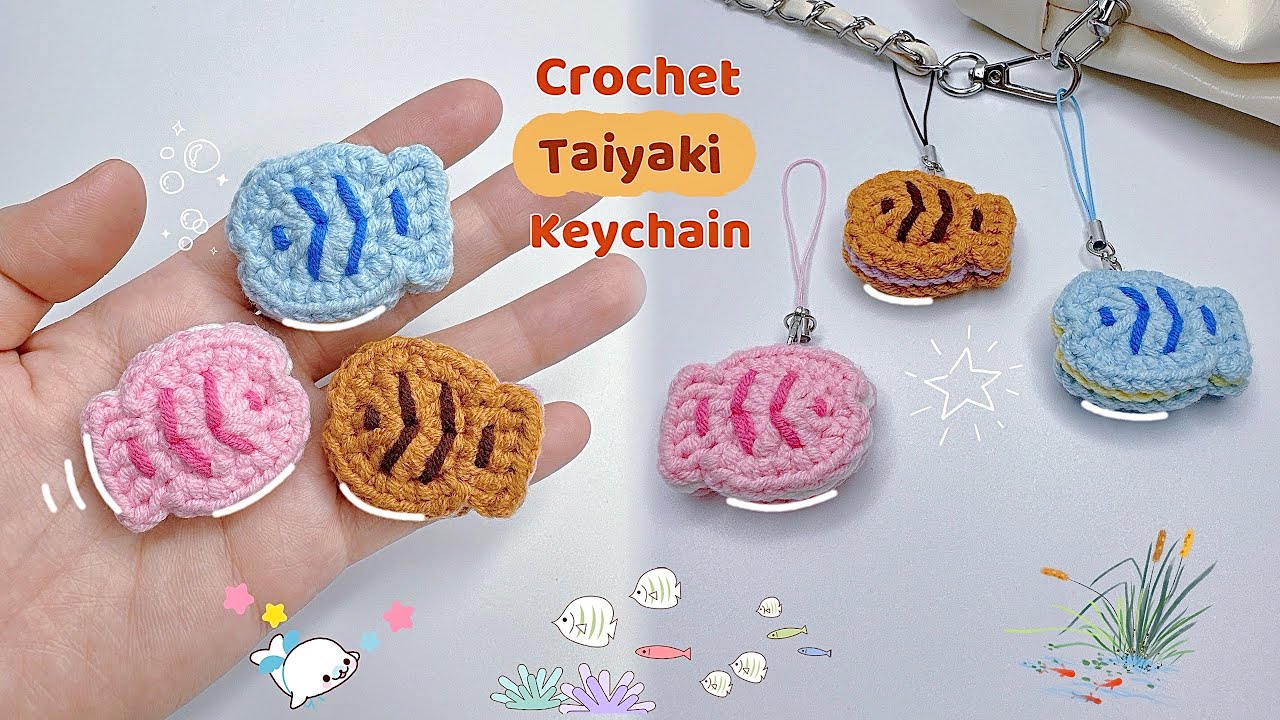 Crochet Taiyaki Keychain 🐟| Easy & Cute Amigurumi | Móc Móc Khoá Bánh Cá Taiyaki