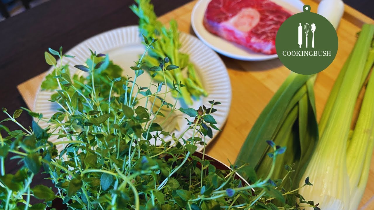 Bouquet Garni. How to make standard bouquet with fresh herbs. Super easy and flavouring foods.