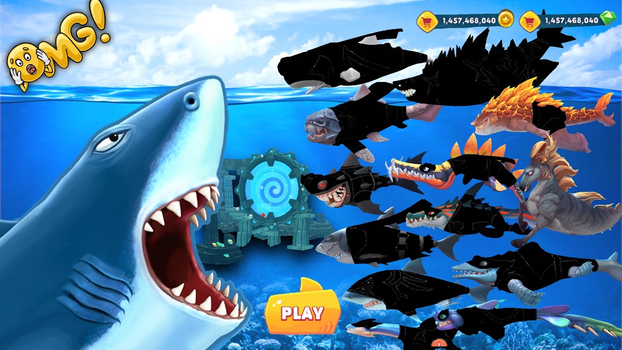 All 29 Shark Unlocked - Black Shark Game Turbo New Update - Giant Monster Sharks - Hungry Shark Evo