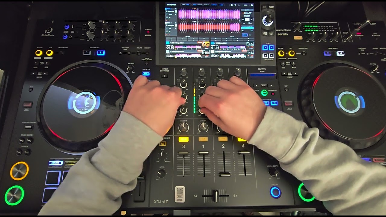 Alpha Theta/Pioneer XDJ-AZ 4 channel techno dj mix test & EXPLODED! Unreal Can't Believe it#furious🤯